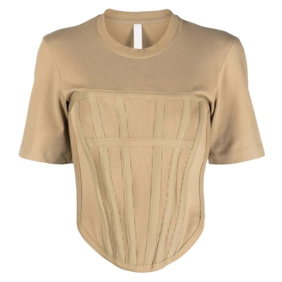 Dion Lee corset-style T-shirt Beige Size M - Picture 1 of 3